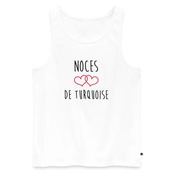 Turquoise Wedding 18 Years of Marriage - Men's Premium Organic Tank Top - white - Front - Michal (187cm)