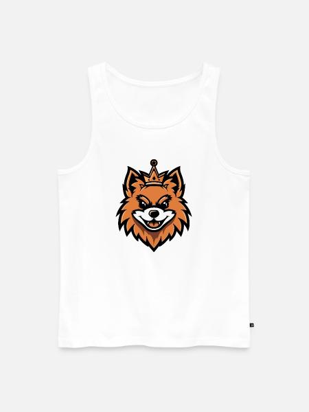 Pomeranian Hund Krone - Männer Premium Bio Tank Top - Weiß
