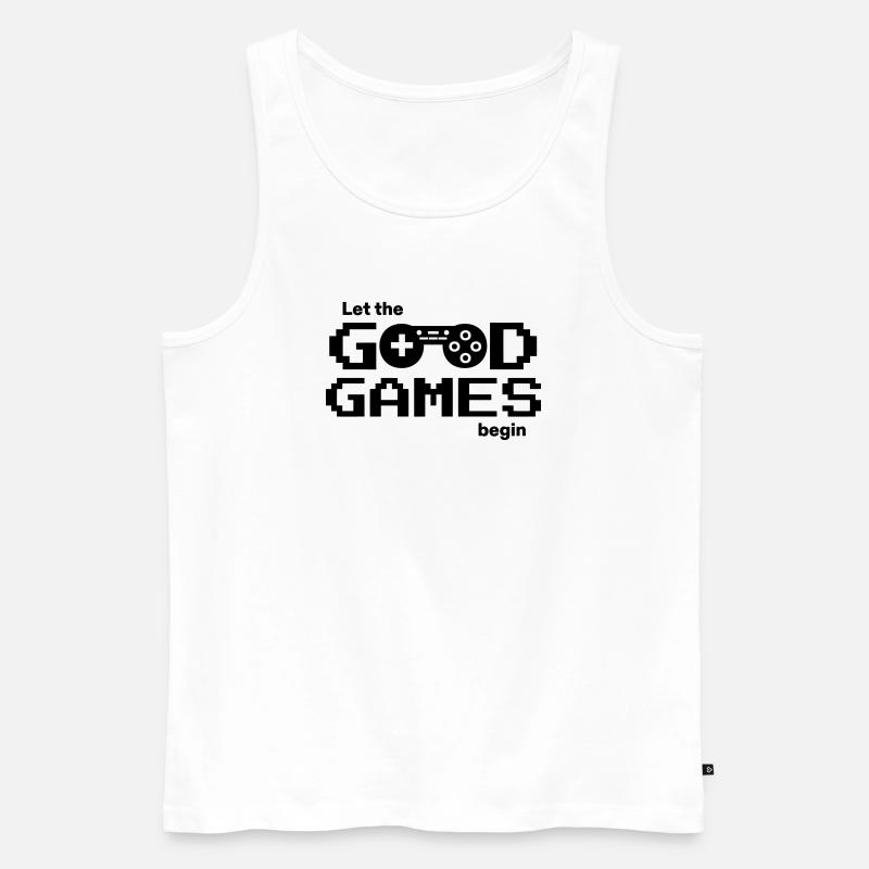 Let the good games begin – Pixel-Controller - Männer Premium Bio Tank Top - Weiß