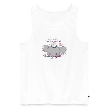 No matter what I am the best at loving myself - Men's Premium Organic Tank Top - white - Front - Michal (187cm)