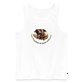 My mistress is even worse - Men's Premium Organic Tank Top - white - Front - AI Model Male 178 light (178cm)