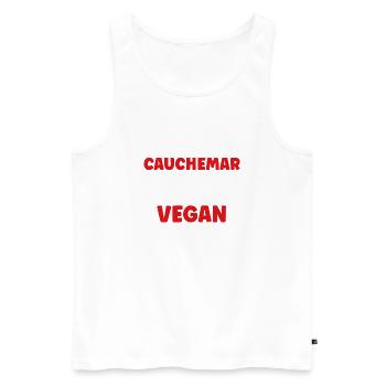 Vegan - Débardeur bio Premium Homme - blanc - Devant - Michal (187cm)
