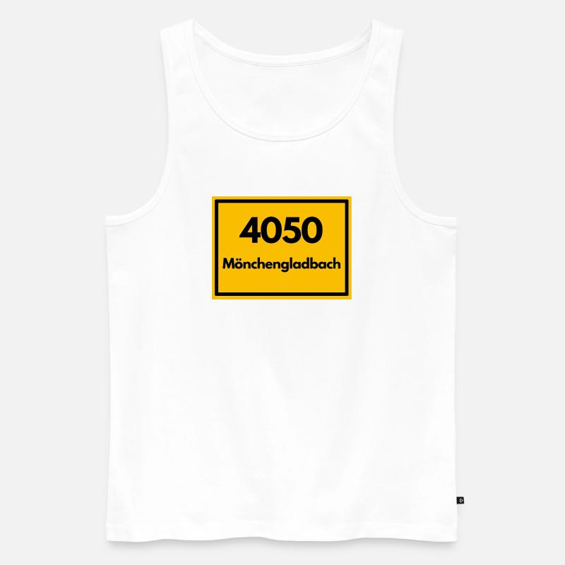 OLD POSTCODE POSTCODE 4050 MÖNCHENGLADBACH FUSSBAL - Men's Premium Organic Tank Top - white