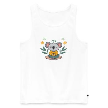 Koala Zen Meditation - Men's Premium Organic Tank Top - white - Front - Michal (187cm)
