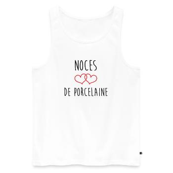 porcelain wedding 20 years of love - Men's Premium Organic Tank Top - white - Front - Michal (187cm)