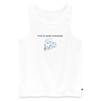 T-shirt humour musique - Débardeur bio Premium Homme - blanc - Devant - Michal (187cm)