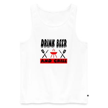 Grill - Men's Premium Organic Tank Top - white - Front - Michal (187cm)
