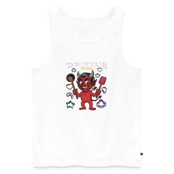 Teufels Küche Koch-Teufel - Männer Premium Bio Tank Top - Weiß - Vorne - Michal (187cm)