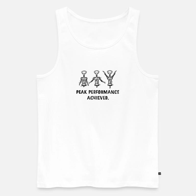 Peak Performance Achieved – Ironischer Trinkspruch - Männer Premium Bio Tank Top - Weiß