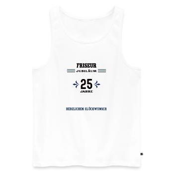 Hairdresser 25th Anniversary 25th Anniversary - Men's Premium Organic Tank Top - white - Front - AI Model Male 178 light (178cm)