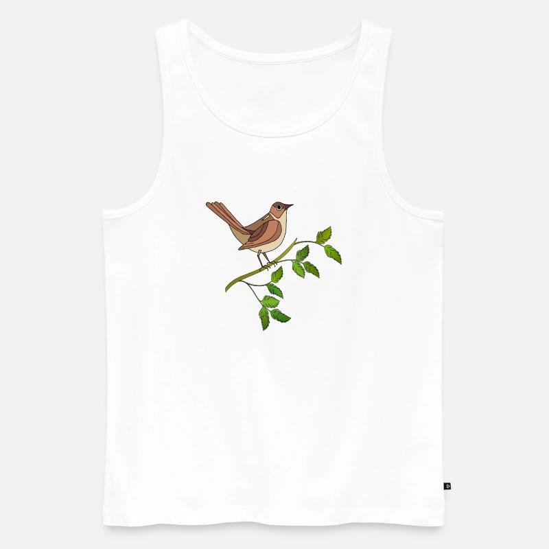 Bunter Vogel - Männer Premium Bio Tank Top - Weiß