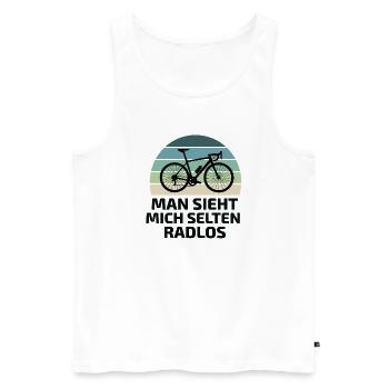man sieht mich selten roadbike funny cycling - Men's Premium Organic Tank Top - white - Front - AI Model Male 178 light (178cm)