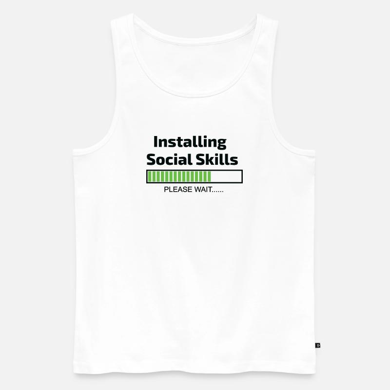 computer installing social skills programmer - Men's Premium Organic Tank Top - white