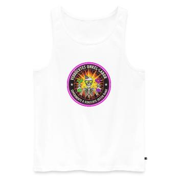 Crazy Uncle Lab - Experiments & Ideas - Men's Premium Organic Tank Top - white - Front - Michal (187cm)