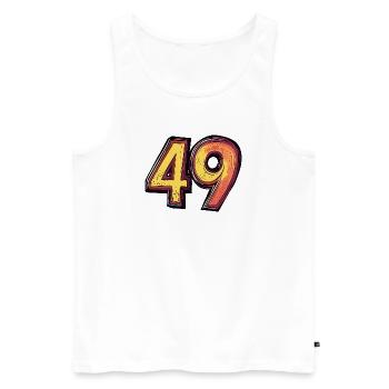 49 Zahl Bunt - Männer Premium Bio Tank Top - Weiß - Vorne - Michal (187cm)