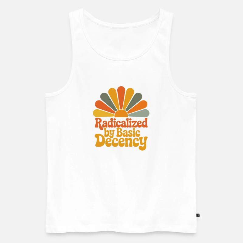 Radicalized by Basic Decency - Men's Premium Organic Tank Top - white