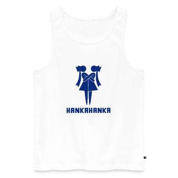 HANKAHANKA - Männer Premium Bio Tank Top - Weiß - Vorne - AI Model Male 178 light (178cm)