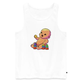 Colorful Baby with Cups - Men's Premium Organic Tank Top - white - Front - Michal (187cm)