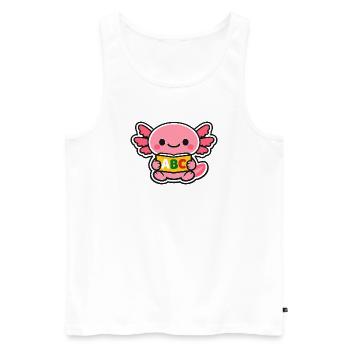 ABC axolotl with wings - Men's Premium Organic Tank Top - white - Front - AI Model Male 178 light (178cm)