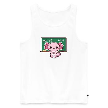 Kawaii Schuldrache mit Kreide axolotl - Männer Premium Bio Tank Top - Weiß - Vorne - AI Model Male 178 light (178cm)