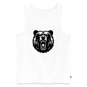 Russian Grizzly Bear – Strong Motive! - Men's Premium Organic Tank Top - white - Front - AI Model Male 178 light (178cm)