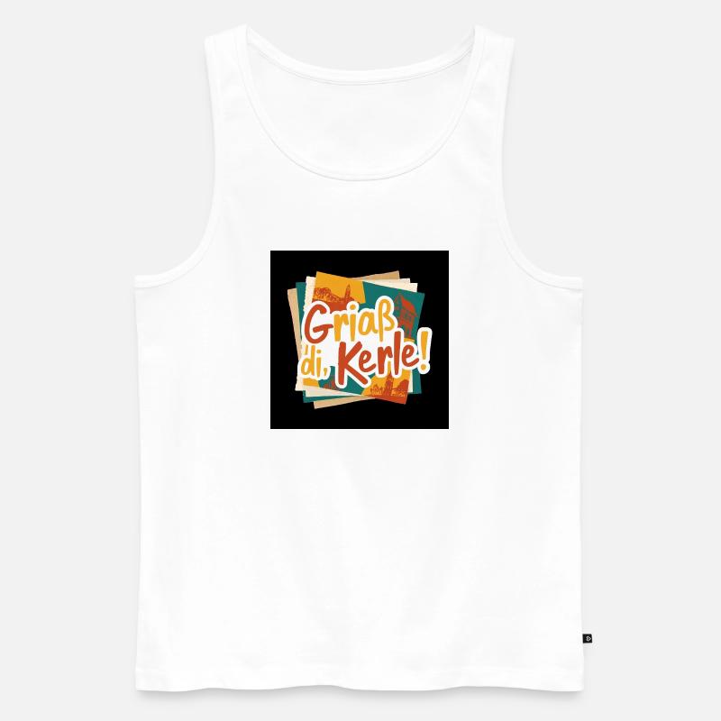 GriaB di Kerle! Bunte Städte-Collage - Männer Premium Bio Tank Top - Weiß