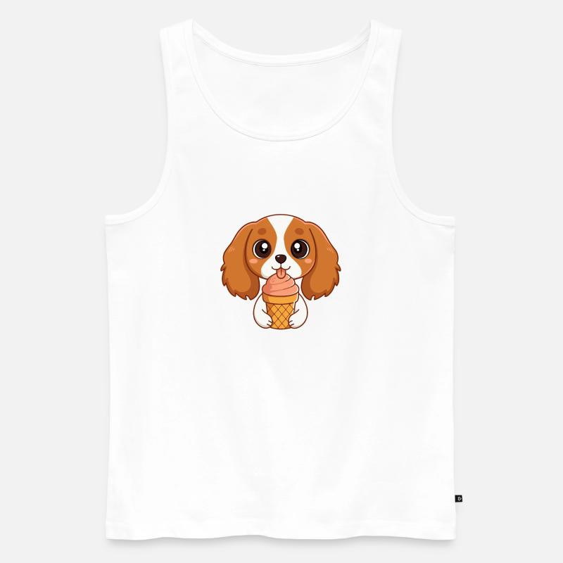 Süßer Eiscreme-Welpe - Männer Premium Bio Tank Top - Weiß