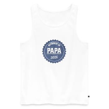 Papa 2026 Beförderung - Männer Premium Bio Tank Top - Weiß - Vorne - AI Model Male 178 light (178cm)