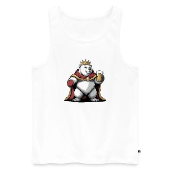 Polar Bear Beer King - Men's Premium Organic Tank Top - white - Front - Michal (187cm)