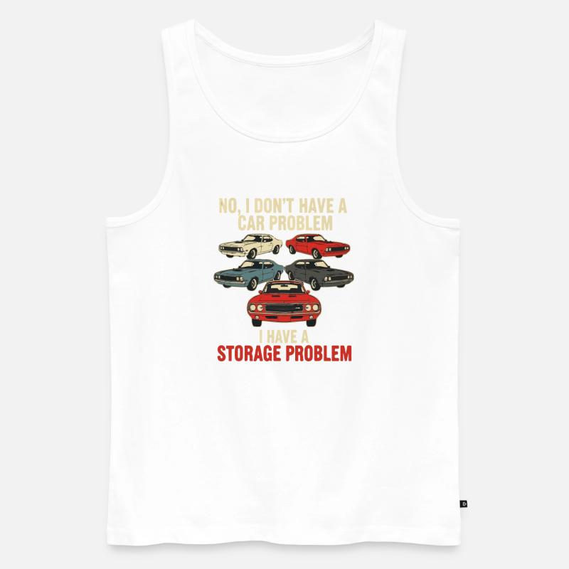 Storage Problem Car Meme Tee - Männer Premium Bio Tank Top - Weiß