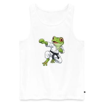 Grenouille Crapaud Tradition du Karaté au Japon - Débardeur bio Premium Homme - blanc - Devant - Michal (187cm)