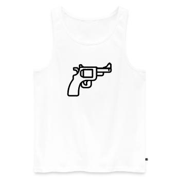 Revolver - Men's Premium Organic Tank Top - white - Front - AI Model Male 178 light (178cm)