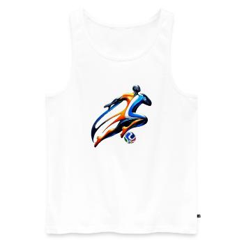 Colorful Sprint: Dutch football hero - Men's Premium Organic Tank Top - white - Front - AI Model Male 178 light (178cm)