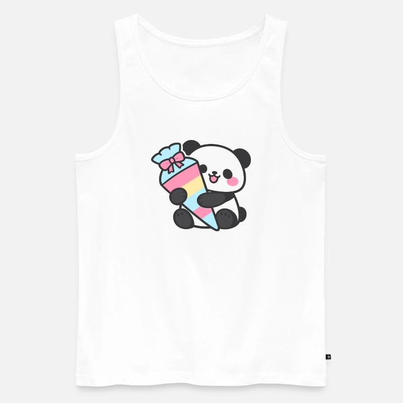 1. Klasse Panda Einschulung Geschenk 2026 - Männer Premium Bio Tank Top - Weiß