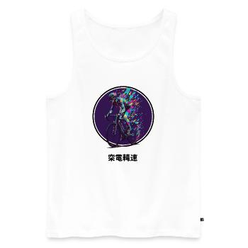Vibrant Cyclist Burst - Männer Premium Bio Tank Top - Weiß - Vorne - AI Model Male 178 light (178cm)