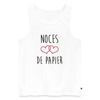 Papierhochzeit: 37 Jahre Ehe - Männer Premium Bio Tank Top - Weiß - Vorne - Michal (187cm)