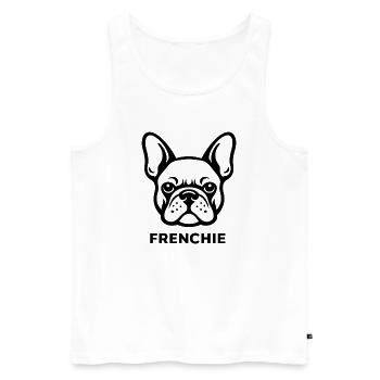 T-shirt Bouledogue français Minimaliste Frenchie Dog Lover - Débardeur bio Premium Homme - blanc - Devant - AI Model Male 178 light (178cm)