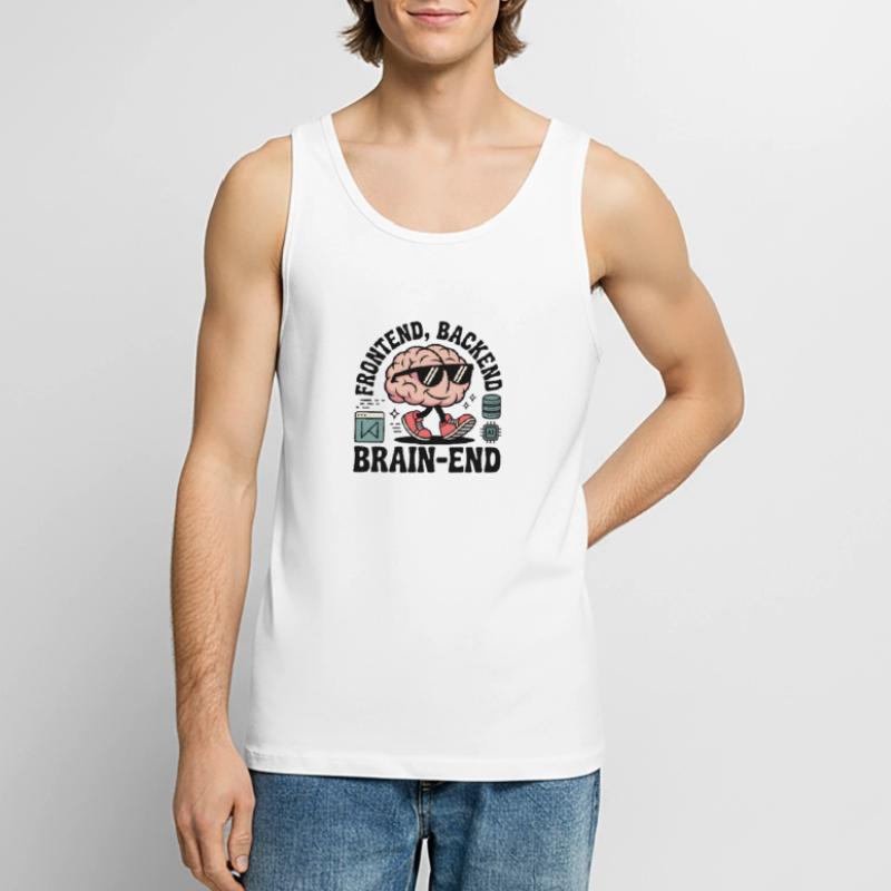 Frontend, Backend, Brain-End | Developer Men's Premium Organic Tank Top