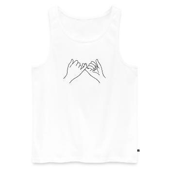 Mains de promesse Symbole d’art en ligne Amitié - Débardeur bio Premium Homme - blanc - Devant - Michal (187cm)