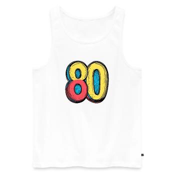 80 Number Colorful - Men's Premium Organic Tank Top - white - Front - Michal (187cm)