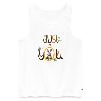 Just Be You - Männer Premium Bio Tank Top - Weiß - Vorne - AI Model Male 178 light (178cm)