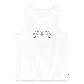 Bes-teas – Kawaii Friendship Tea Pun - Men's Premium Organic Tank Top - white - Front - Michal (187cm)
