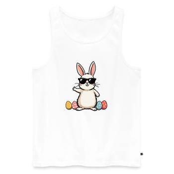 Lustiger Osterhase  - Männer Premium Bio Tank Top - Weiß - Vorne - Michal (187cm)