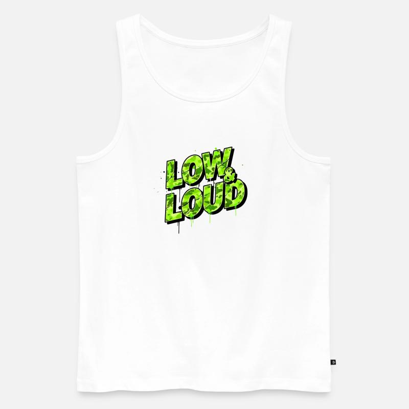 Low & Loud Auto Tuning Szene Design - Männer Premium Bio Tank Top - Weiß