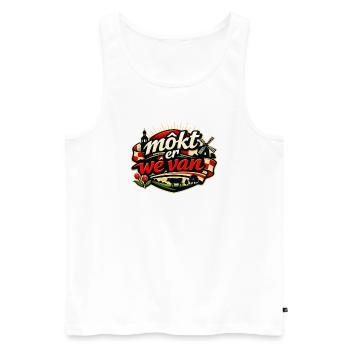 Must be there, Brabant logo - Men's Premium Organic Tank Top - white - Front - AI Model Male 178 light (178cm)