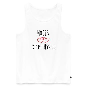 Amethyst Wedding 48 Years of Marriage - Men's Premium Organic Tank Top - white - Front - AI Model Male 178 light (178cm)