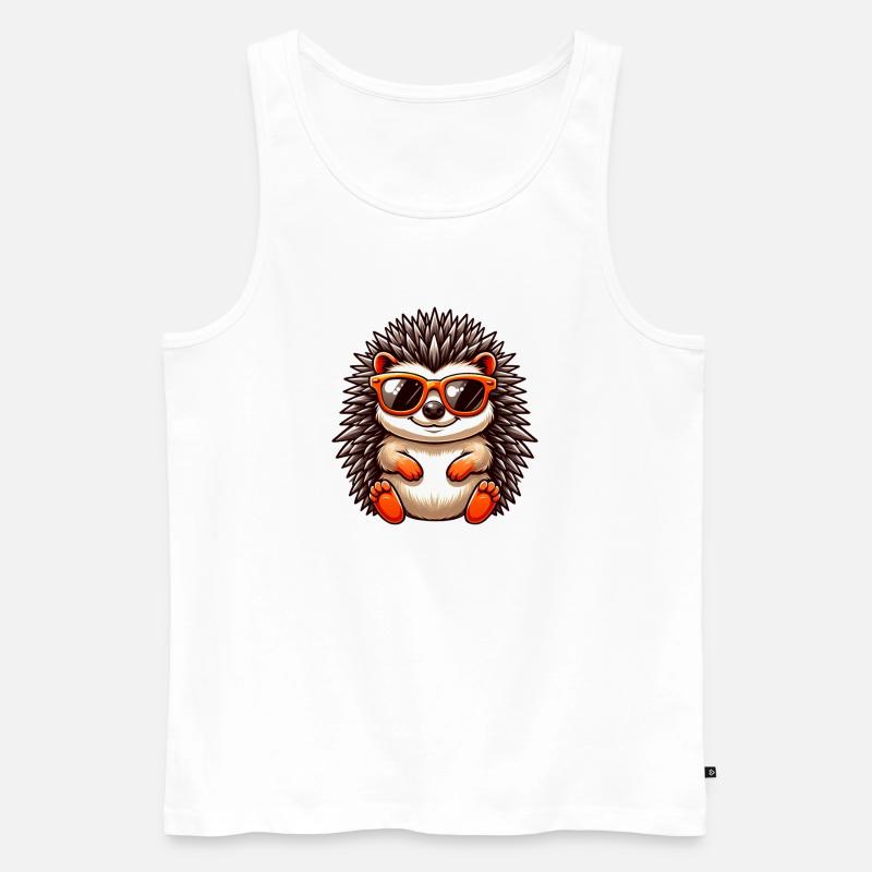 Igel Mit Sonnenbrille Igel Sarkasmus Tierliebhaber - Männer Premium Bio Tank Top - Weiß