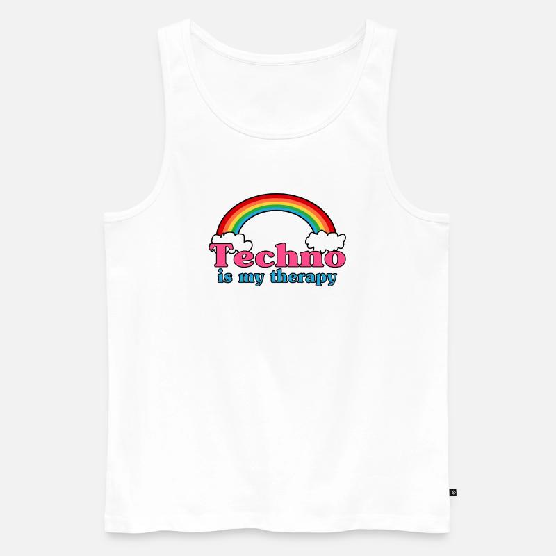 Techno Regenbogen - Männer Premium Bio Tank Top - Weiß