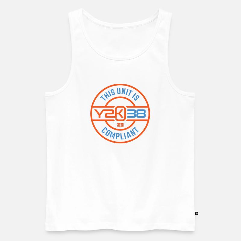 This Unit Y2K38 Compliant - Männer Premium Bio Tank Top - Weiß