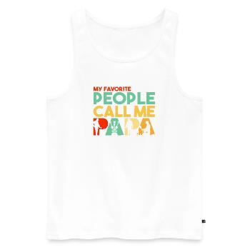 My Favourite People Call Me Papa Metal Detecting - Men's Premium Organic Tank Top - white - Front - Michal (187cm)